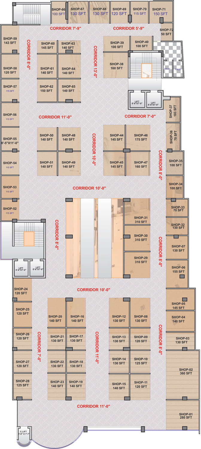 3rd and 4th Floor Plan
