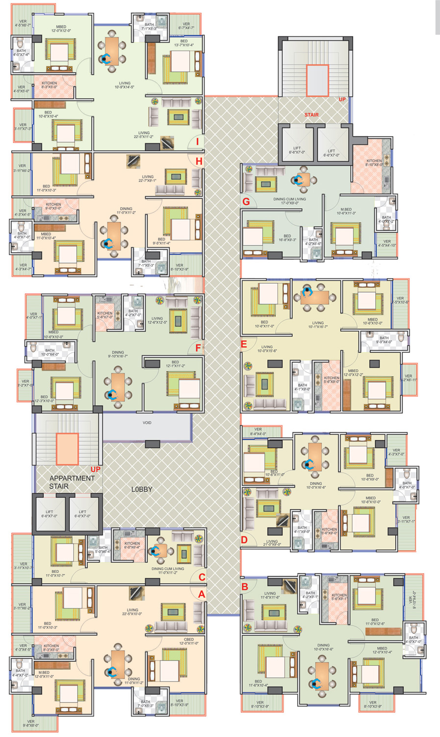 7th to 9th Floor Plan
